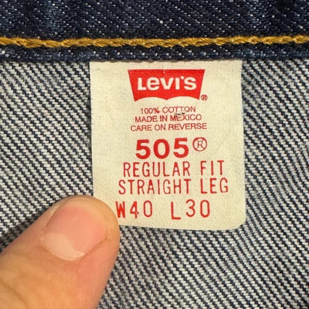 Vintage Levi's 505 Jeans Mens 40x30 (37x30 actual) Red Batwing 01-00‎